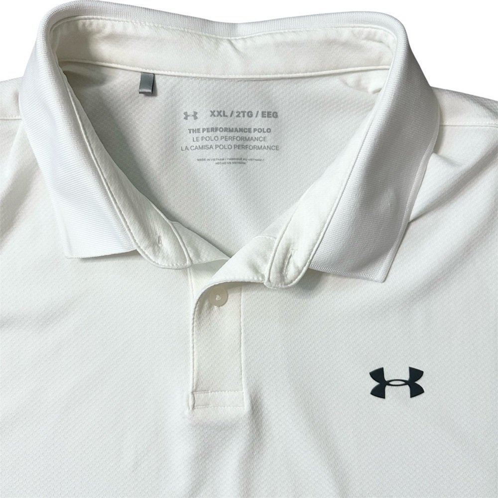 Under Armour The Performance Polo Short Sleeve Shirt White Size XXL - Picture 3 of 7
